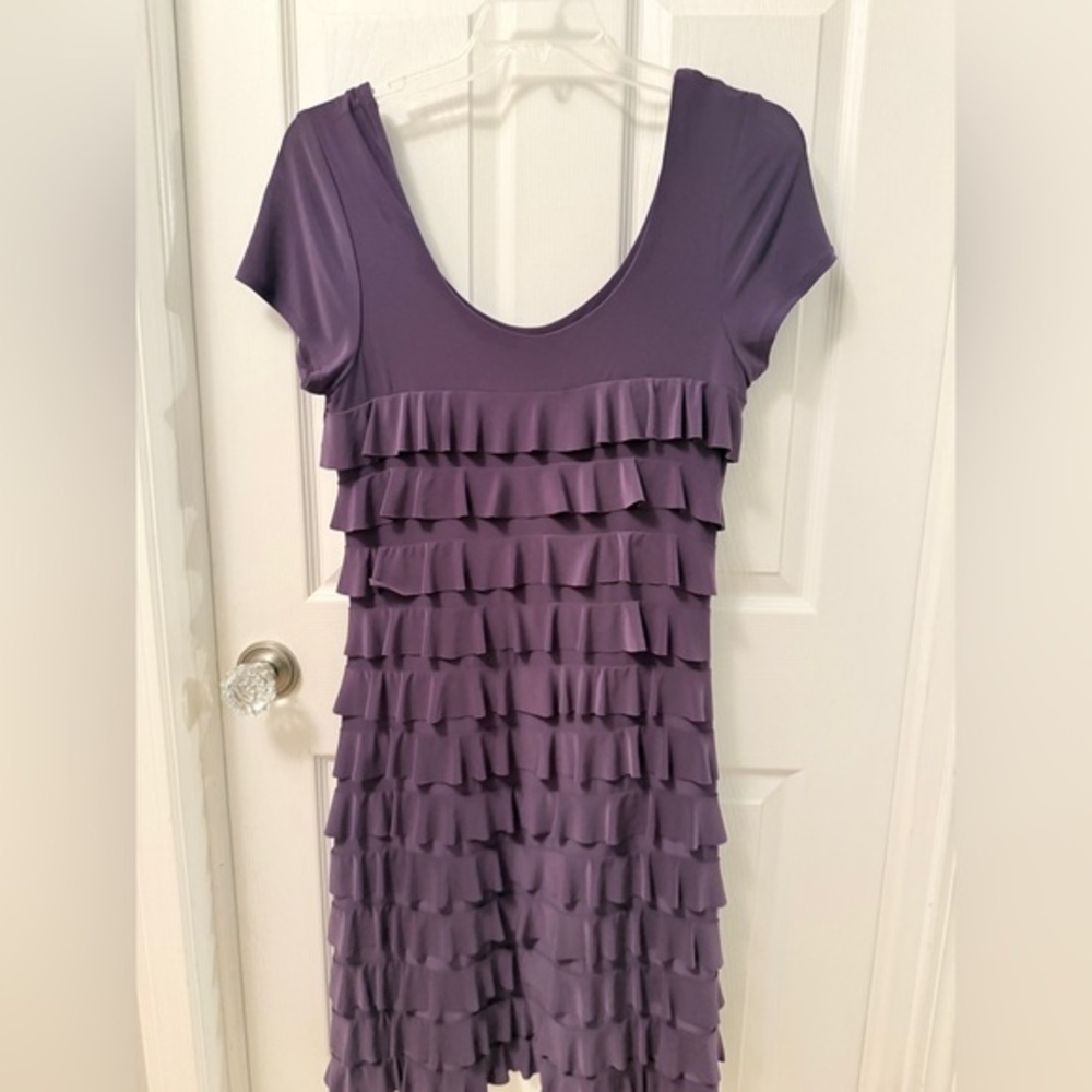 FRANK LYMAN Design Layered Purple Dress Women's Sz 12.  VINTAGE EUC AD